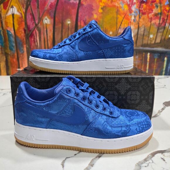 Nike Air Force 1 PRM \'CLOT\' Blue Silk Size 9 Men\'s CJ5290-400 Game Royal White main image 8